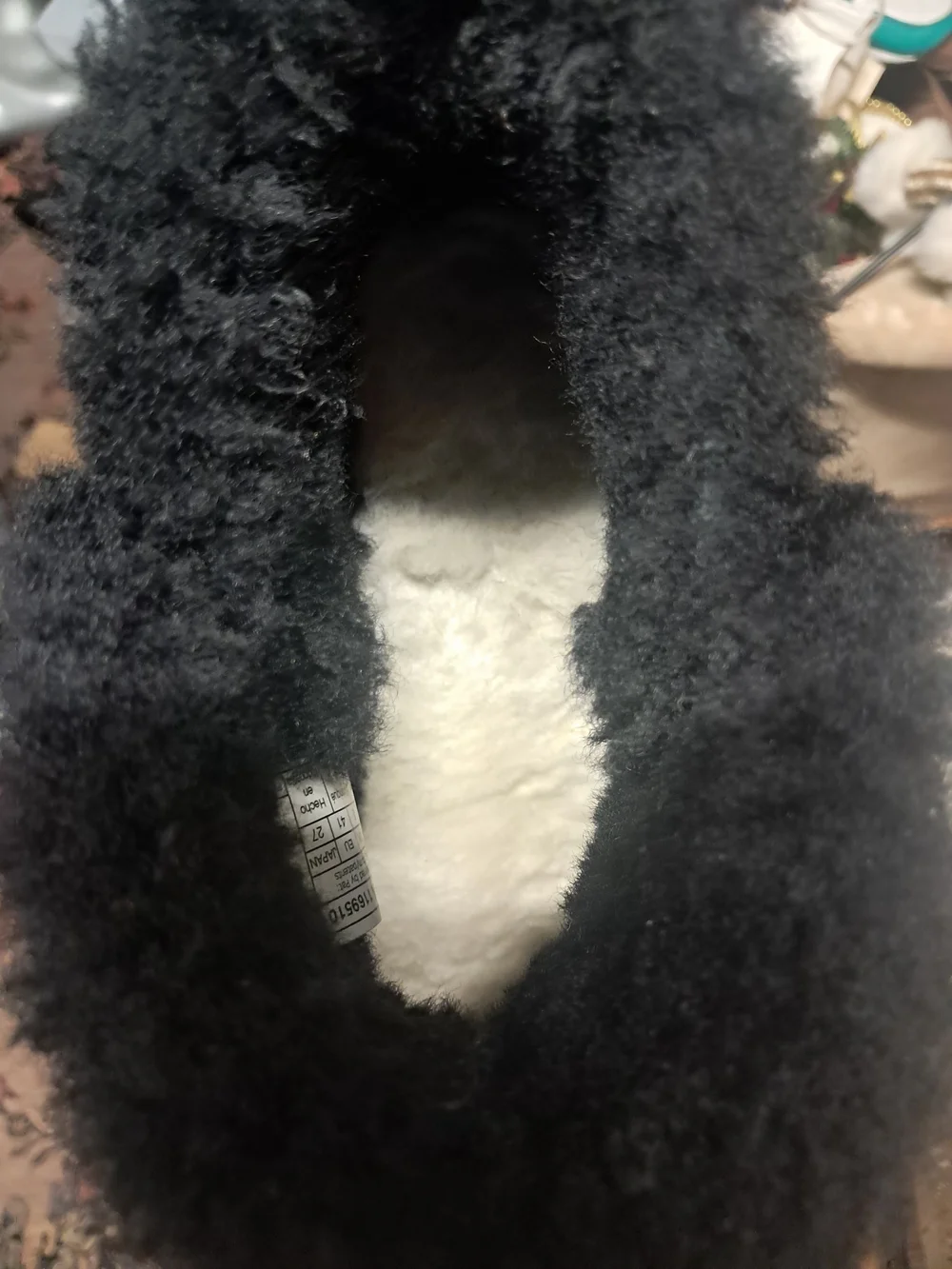 UGG Ultra Mini Alina Curled Black Leather Genuine Shearling Platform Boots